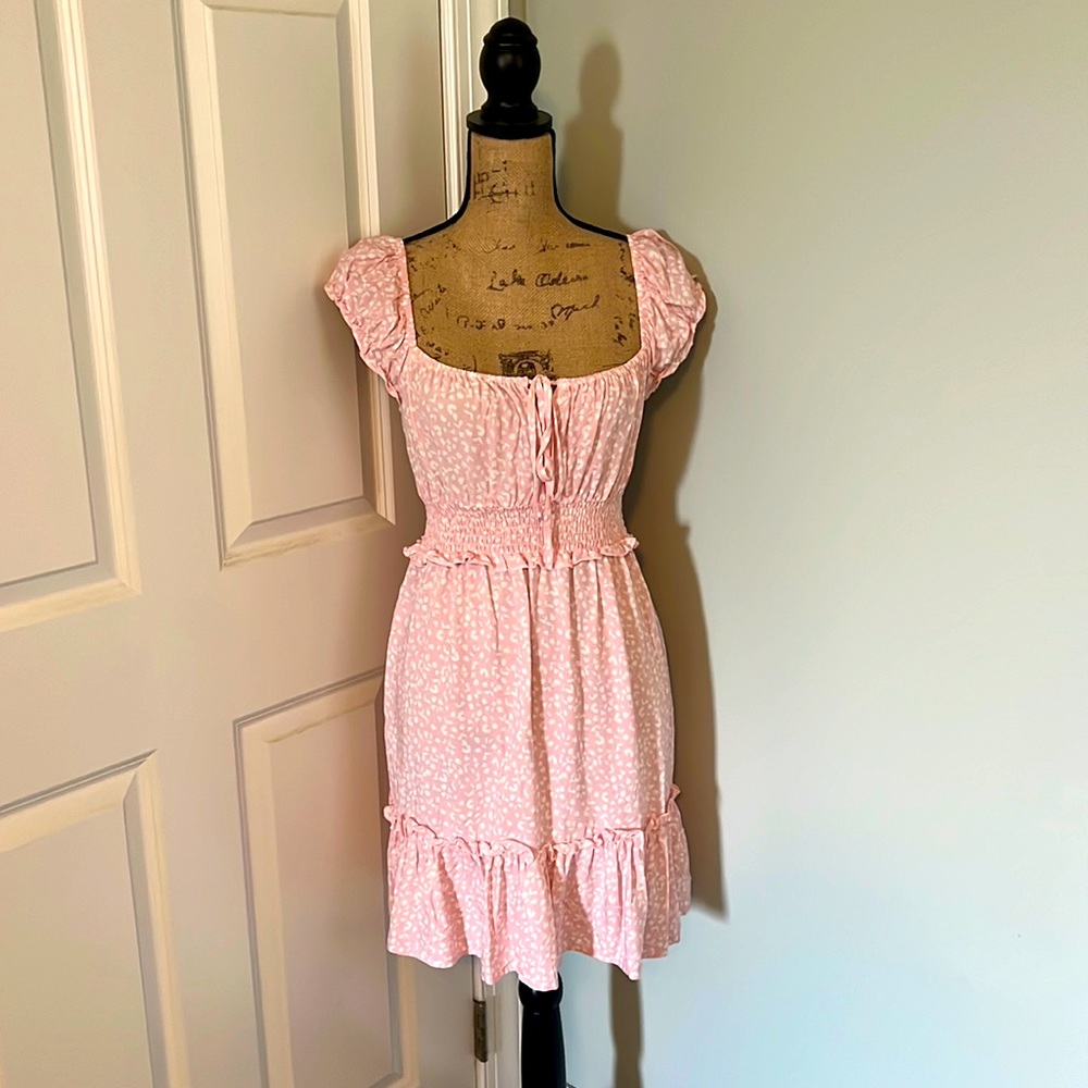 Pink and white dress